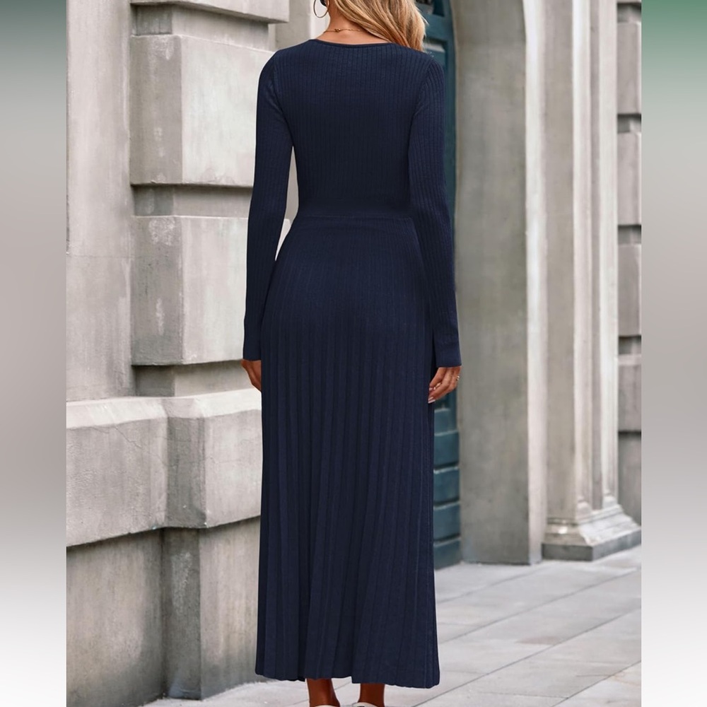 PRETTYGARDEN Pleated Sweater Dress, NWT - Picture 2 of 8